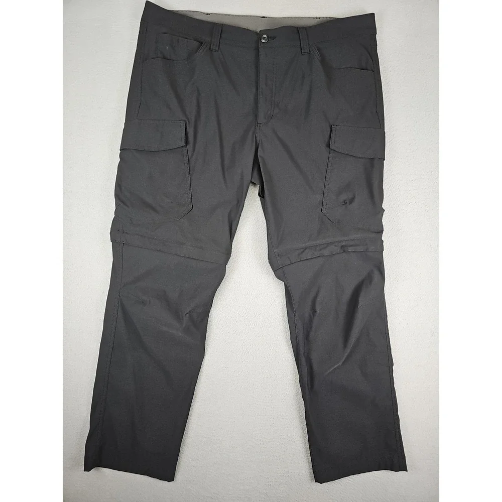 Eddie Bauer Convertible Tech Pants Mens 38x29 Black Stretch Outdoors Hiking Camp
